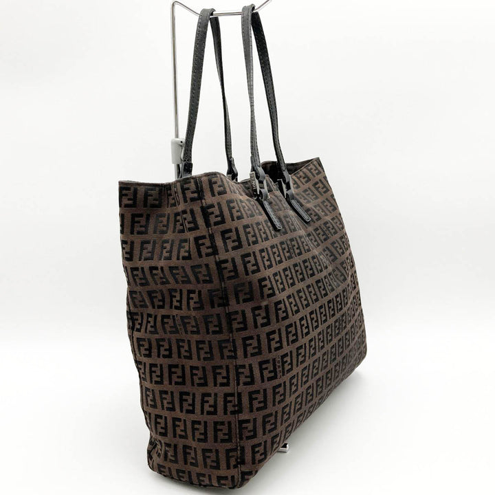 FENDI フェンディ 
 8BH073 トートバッグ 
キャンバス ブラウン