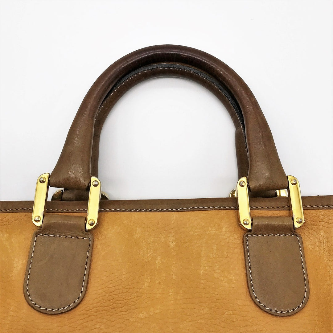 LOEWE ロエベ 
 ハンドバッグ 
レザー キャメル