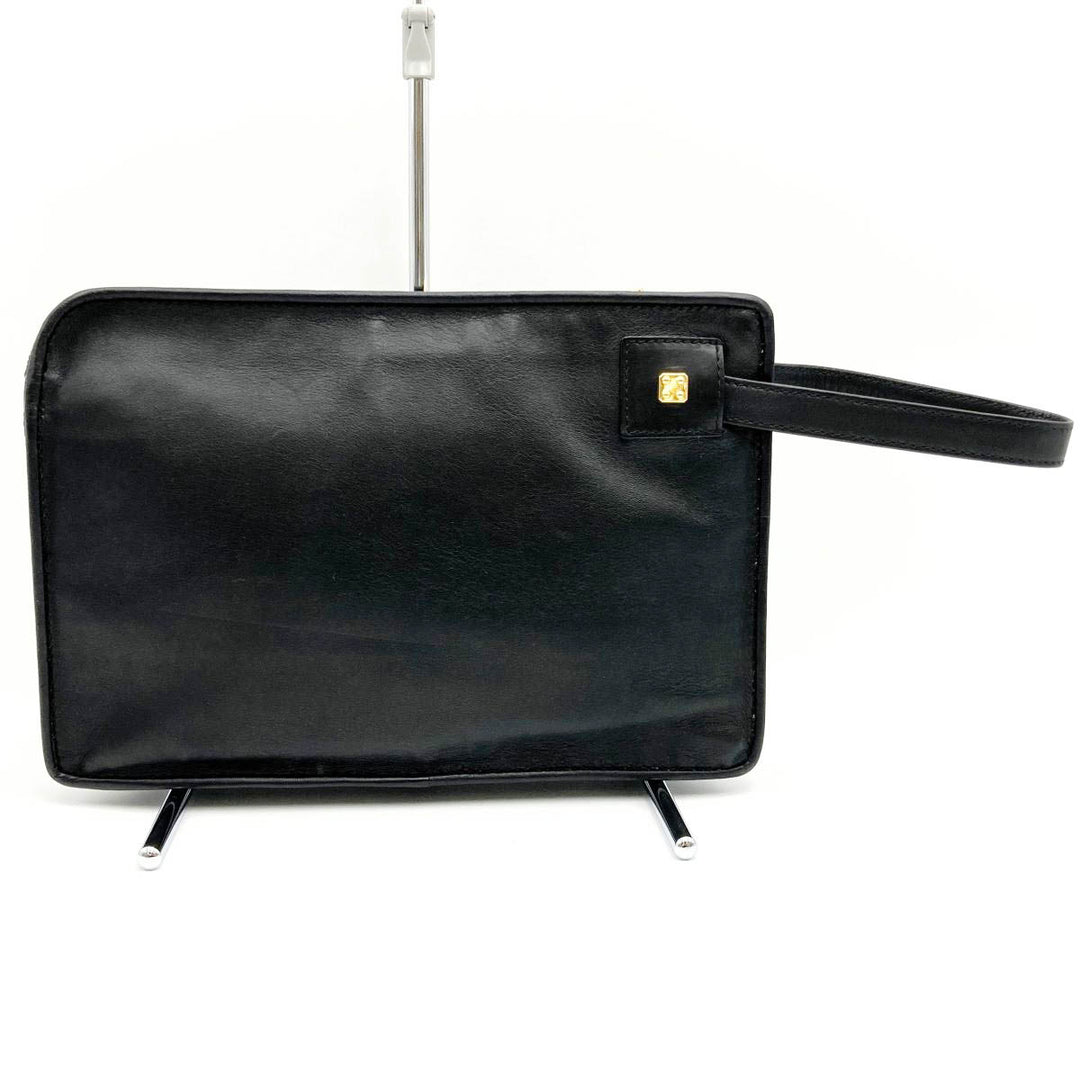 LOEWE ロエベ 
 クラッチバッグ 
レザー ブラック