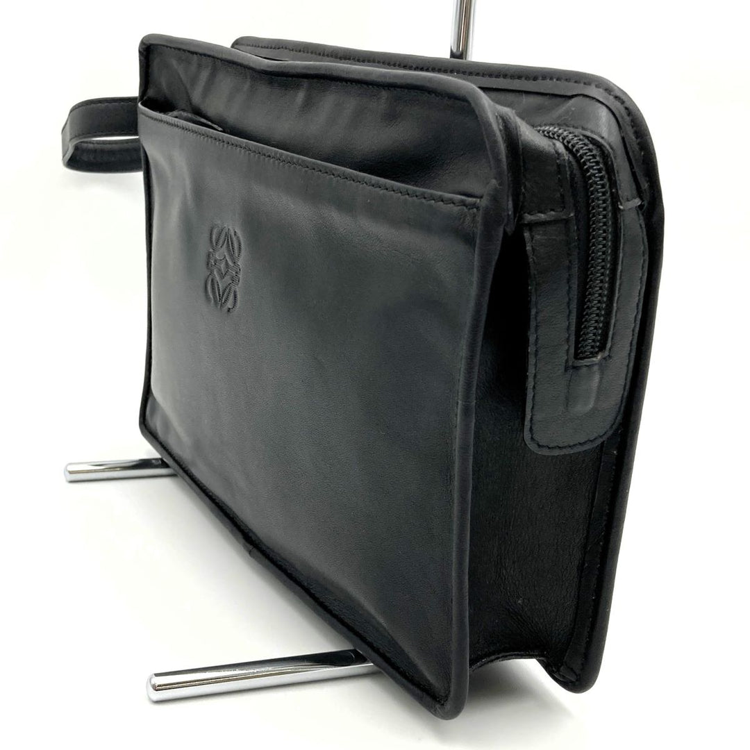 LOEWE ロエベ 
 クラッチバッグ 
レザー ブラック