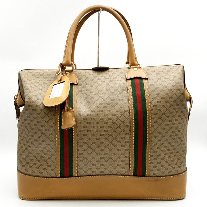 GUCCI グッチ 
 012 122 ボストンバッグ 
PVC/レザー  ベージュ