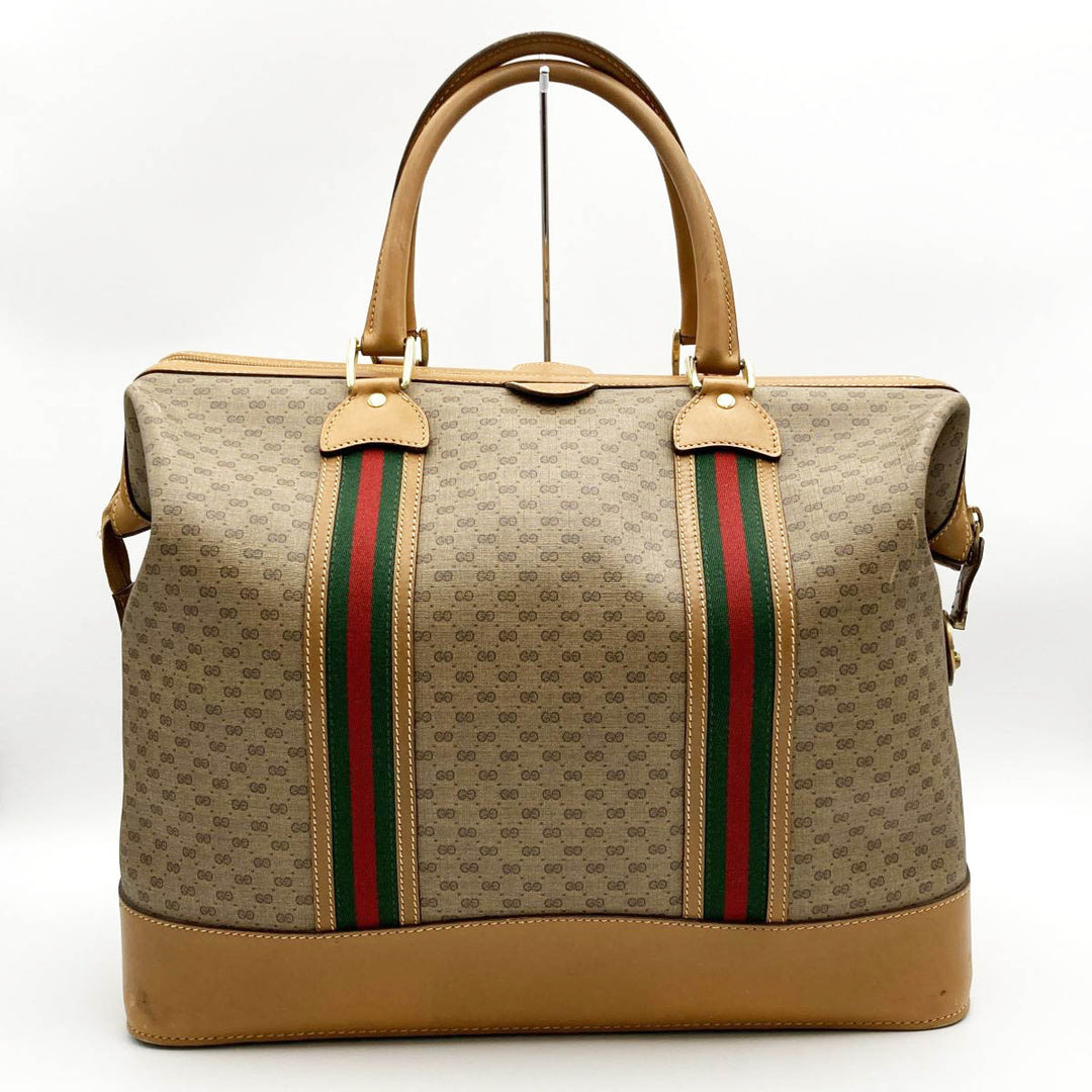 GUCCI グッチ 
 012 122 ボストンバッグ 
PVC/レザー  ベージュ