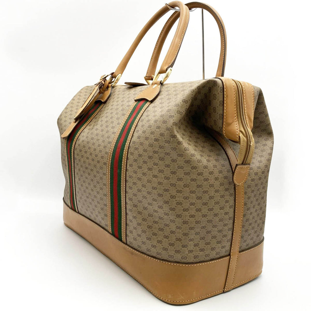 GUCCI グッチ 
 012 122 ボストンバッグ 
PVC/レザー  ベージュ