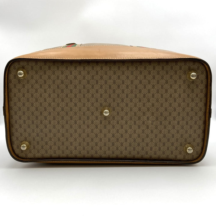 GUCCI グッチ 
 012 122 ボストンバッグ 
PVC/レザー  ベージュ