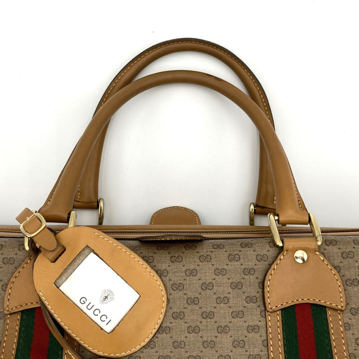 GUCCI グッチ 
 012 122 ボストンバッグ 
PVC/レザー  ベージュ