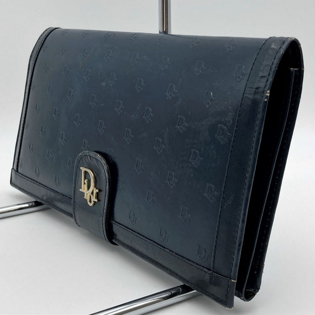 Dior ディオール 
 クラッチバッグ 
レザー ネイビー
