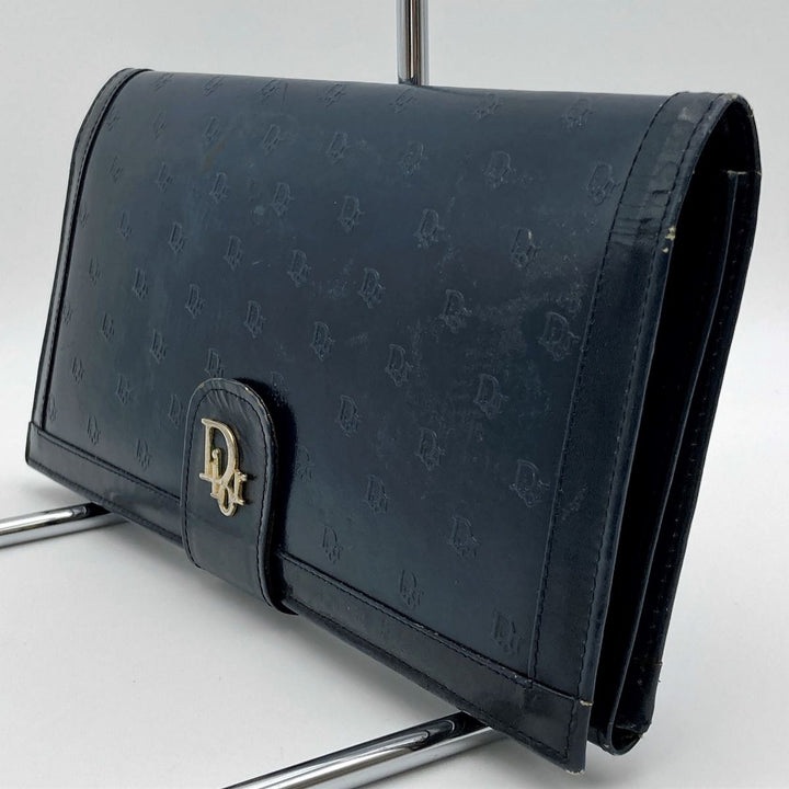 Dior ディオール 
 クラッチバッグ 
レザー ネイビー