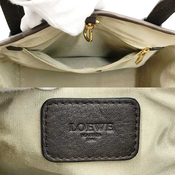 LOEWE ロエベ 
 ハンドバッグ 
レザー ブラウン