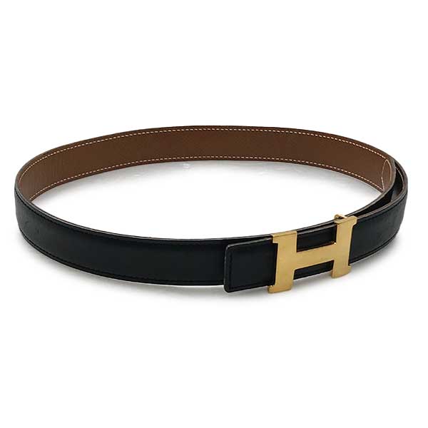 HERMES エルメス 
 リヴァルドゥブルトゥール ベルト 
レザー ブラック