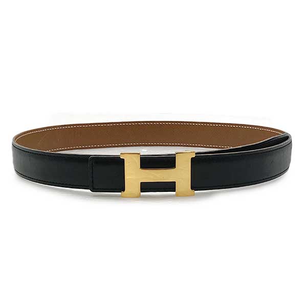 HERMES エルメス 
 リヴァルドゥブルトゥール ベルト 
レザー ブラック