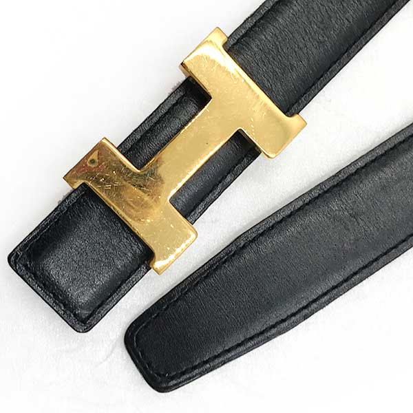 HERMES エルメス 
 リヴァルドゥブルトゥール ベルト 
レザー ブラック