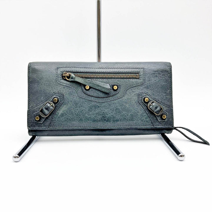 BALENCIAGA バレンシアガ 
 クラシックコンチネンタル 253038 長財布 
レザー グリーン