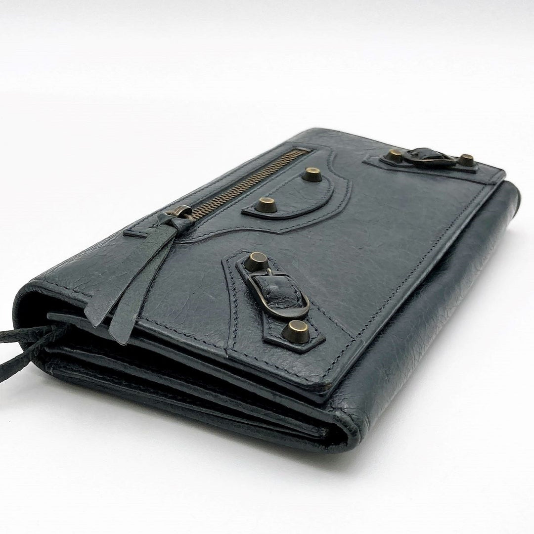 BALENCIAGA バレンシアガ 
 クラシックコンチネンタル 253038 長財布 
レザー グリーン
