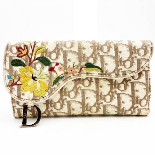 Christian Dior クリスチャンディオール 
 02-LO-0025 財布 
キャンバス ベージュ