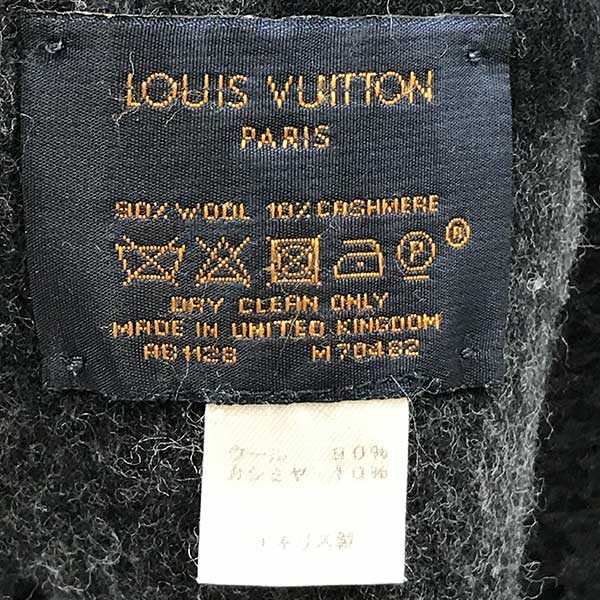 LOUIS VUITTON ルイ・ヴィトン 
 M70482 マフラー 
ウール/シルク  ブラック
