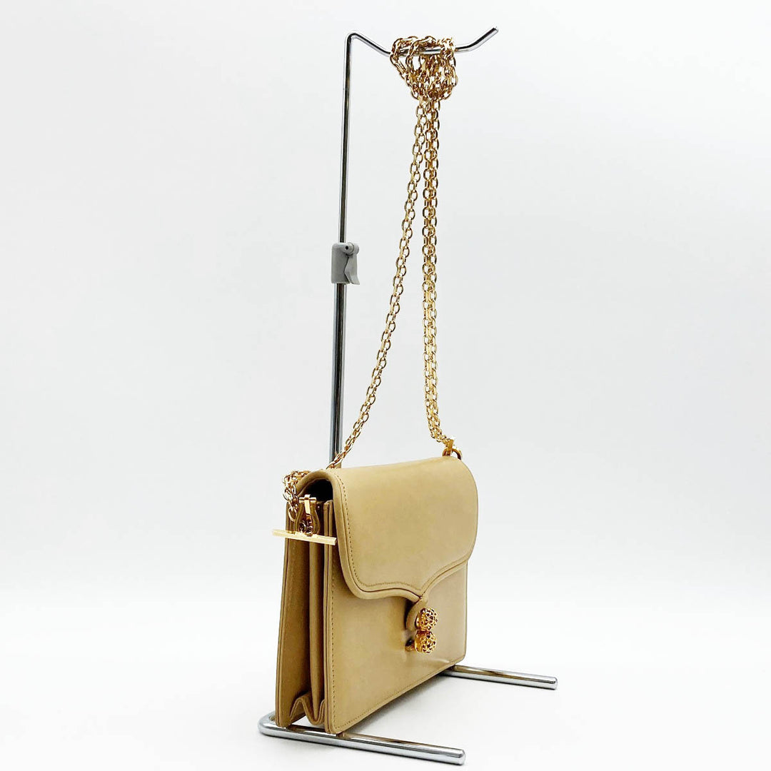 GUCCI グッチ 
 ショルダーバッグ 
レザー ベージュ