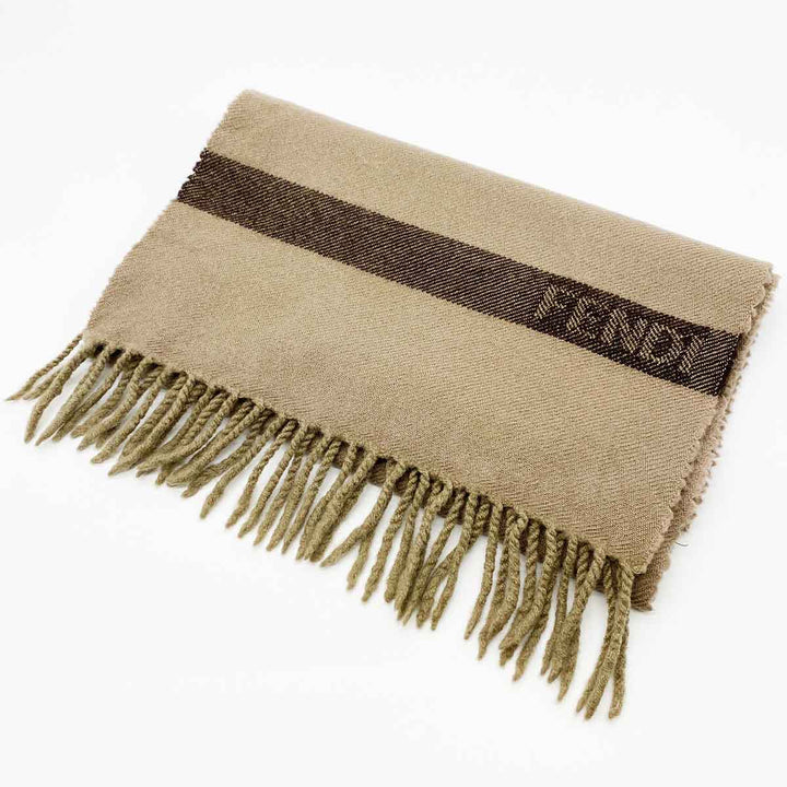 FENDI フェンディ 
 マフラー 
ウール ブラウン