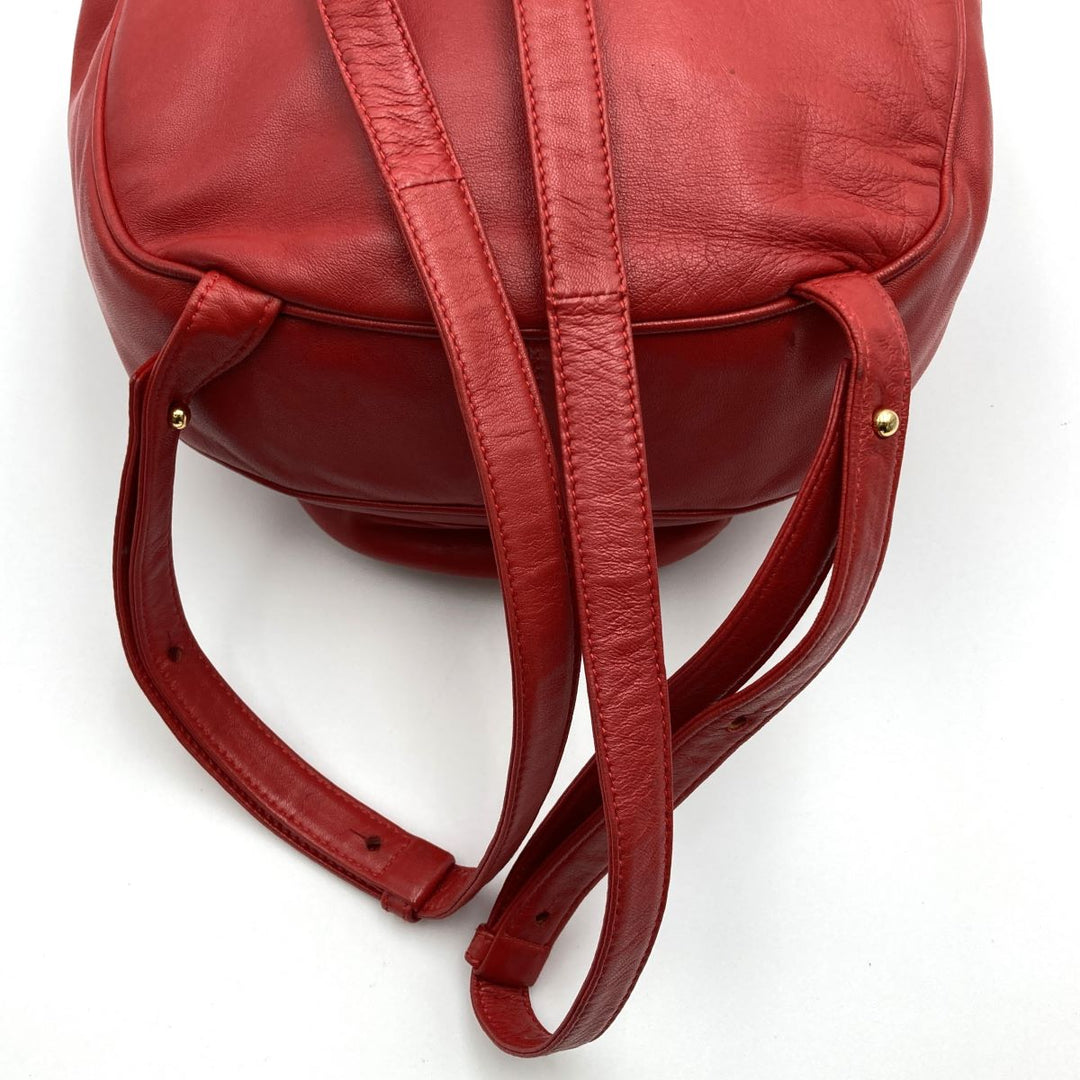 LOEWE ロエベ 
 リュック・デイパック 
レザー レッド
