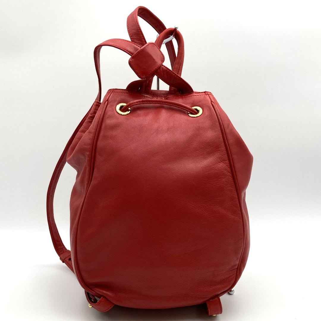 LOEWE ロエベ 
 リュック・デイパック 
レザー レッド