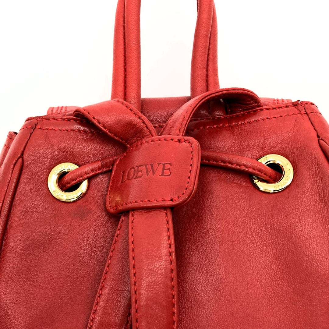 LOEWE ロエベ 
 リュック・デイパック 
レザー レッド