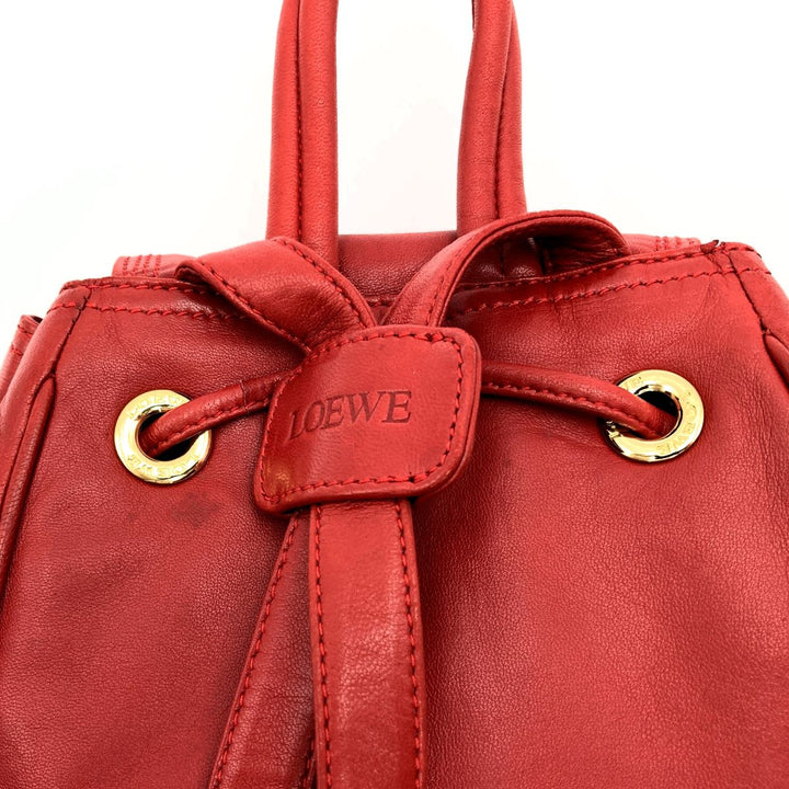 LOEWE ロエベ 
 リュック・デイパック 
レザー レッド