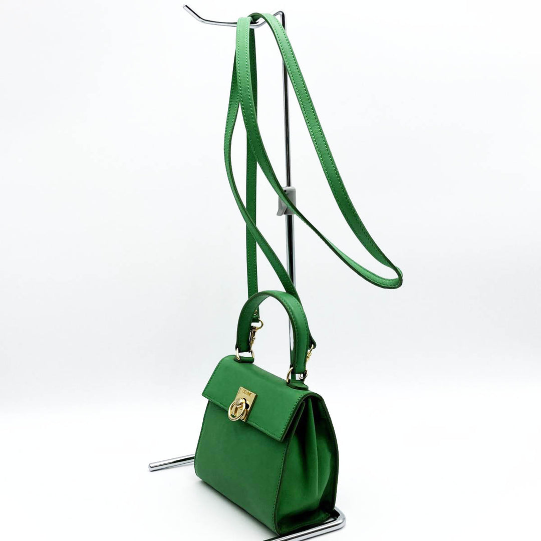 CELINE セリーヌ 
 M11 ショルダーバッグ 
レザー グリーン
