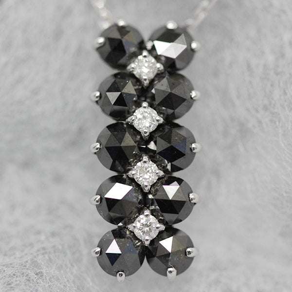 新品仕上げ済 K18WG 
ネックレス
 ブラックダイヤモンド 2.5ct 3.2g 中古