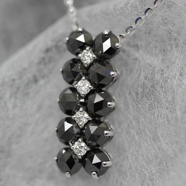 新品仕上げ済 K18WG 
ネックレス
 ブラックダイヤモンド 2.5ct 3.2g 中古