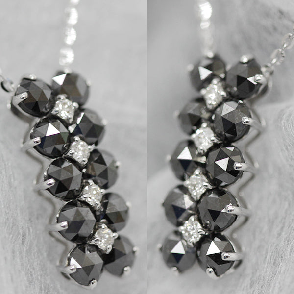 新品仕上げ済 K18WG 
ネックレス
 ブラックダイヤモンド 2.5ct 3.2g 中古