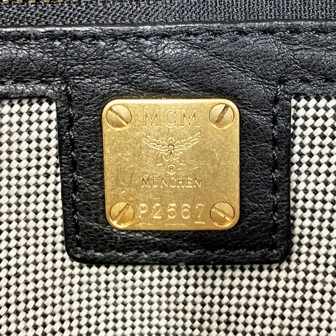 MCM エム・シー・エム 
 ハンドバッグ 
レザー ブラック