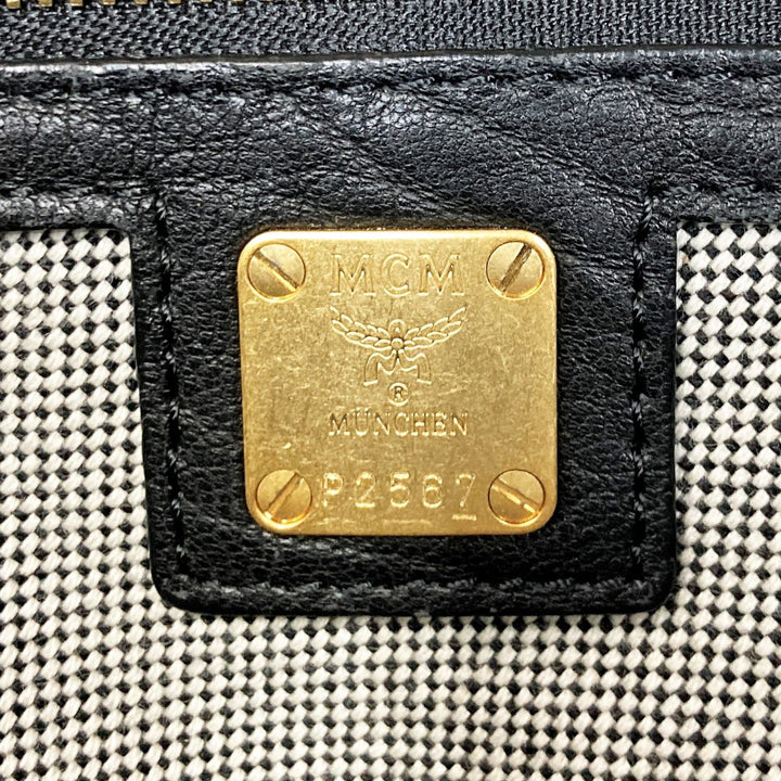 MCM エム・シー・エム 
 ハンドバッグ 
レザー ブラック