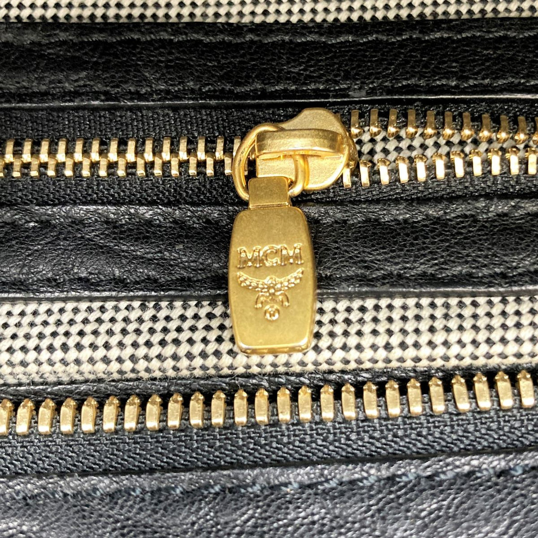 MCM エム・シー・エム 
 ハンドバッグ 
レザー ブラック