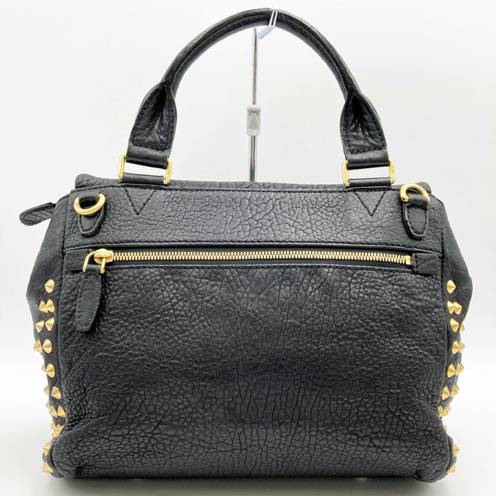 MCM エム・シー・エム 
 ハンドバッグ 
レザー ブラック