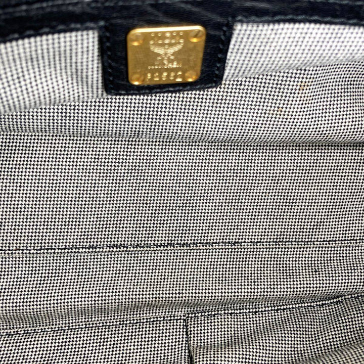 MCM エム・シー・エム 
 ハンドバッグ 
レザー ブラック
