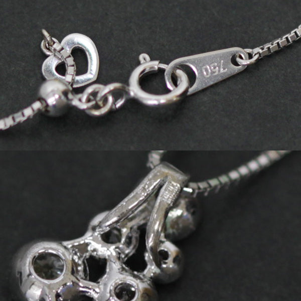 新品仕上げ済 K18WG 
ネックレス
 3カラーダイヤモンド：1.0ct 4.4g 中古