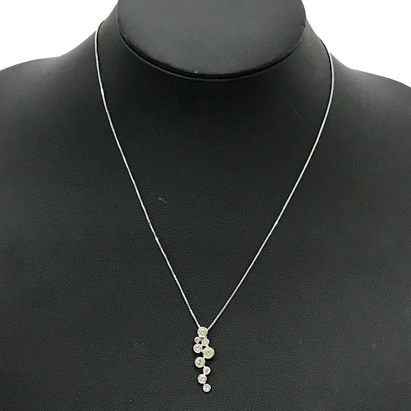 新品仕上げ済 K18WG 
ネックレス
 3カラーダイヤモンド：1.0ct 4.4g 中古