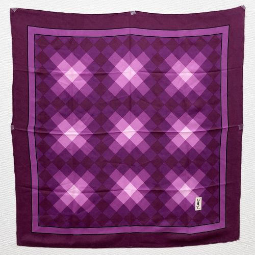 YVES SAINT LAURENT イヴ・サンローラン 
 スカーフ 
シルク パープル