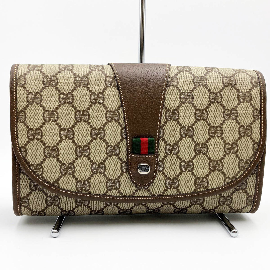 GUCCI グッチ 
 014・122・6052 クラッチバッグ 
GGスプリームキャンバス ブラウン