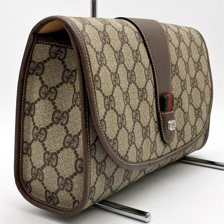 GUCCI グッチ 
 014・122・6052 クラッチバッグ 
GGスプリームキャンバス ブラウン