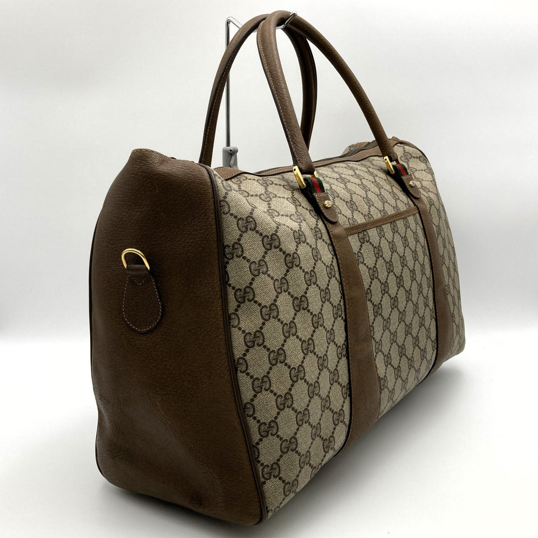 GUCCI グッチ 
 111・02 ボストンバッグ 
GGスプリームキャンバス/PVC  ブラウン