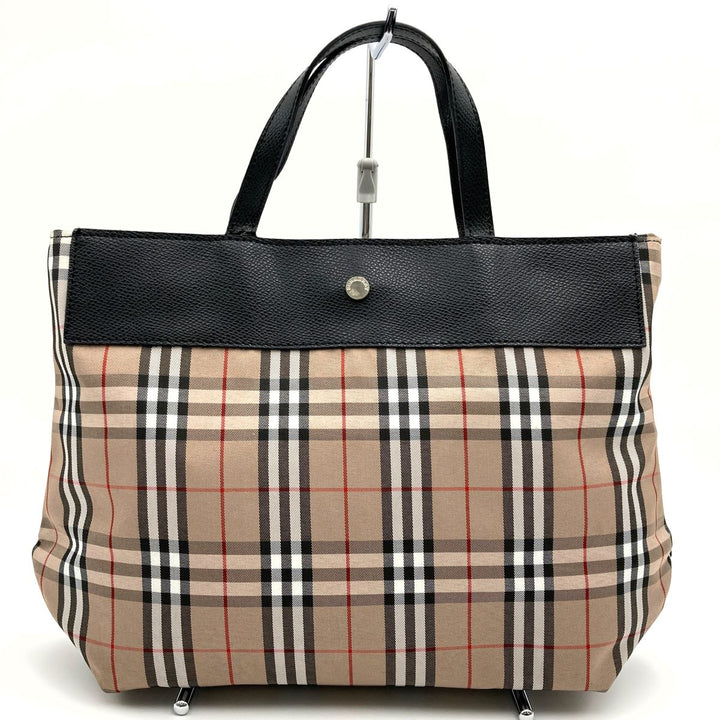 BURBERRY バーバリー 
 トートバッグ 
キャンバス/レザー  ブラウン