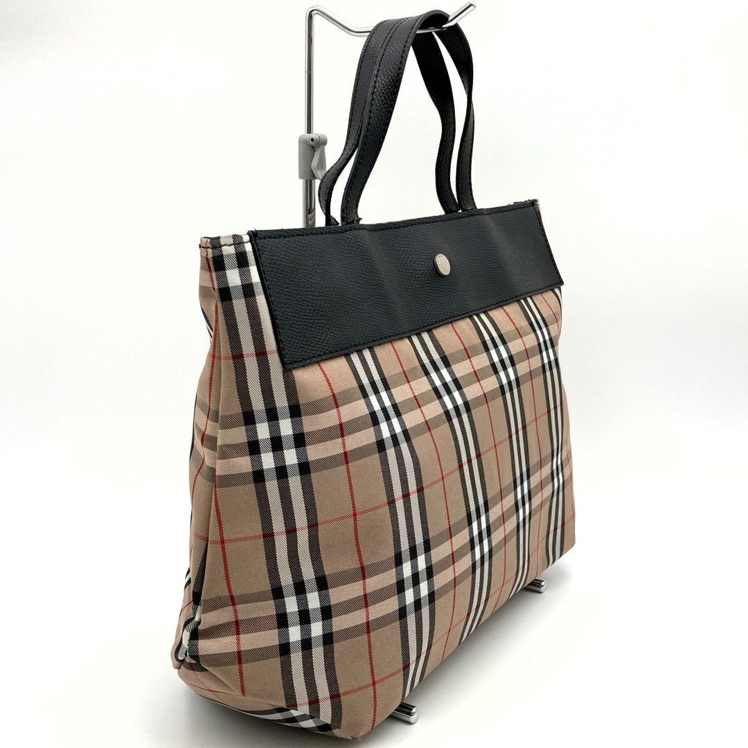 BURBERRY バーバリー 
 トートバッグ 
キャンバス/レザー  ブラウン