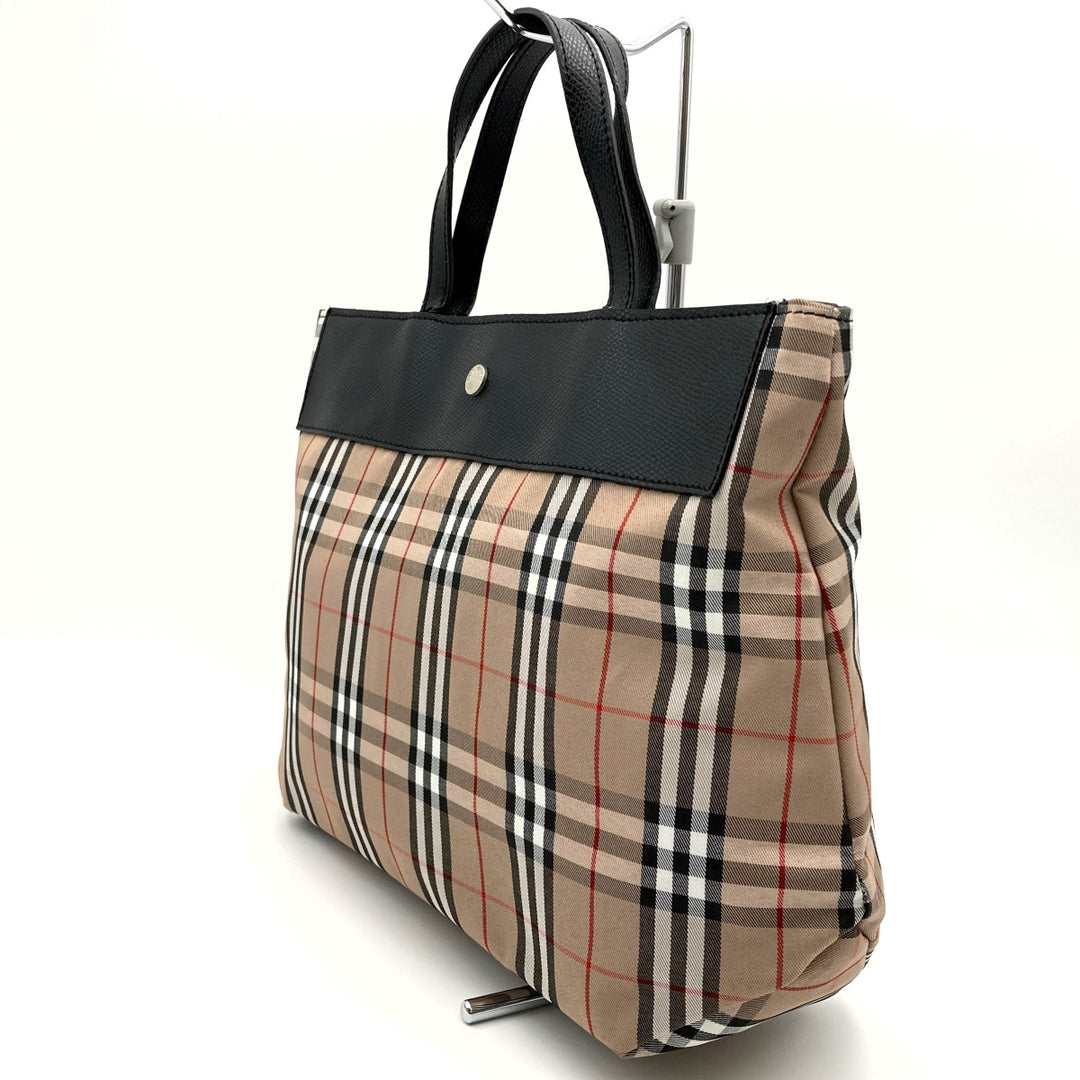 BURBERRY バーバリー 
 トートバッグ 
キャンバス/レザー  ブラウン