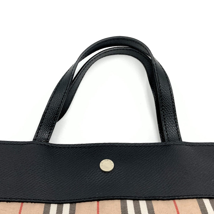 BURBERRY バーバリー 
 トートバッグ 
キャンバス/レザー  ブラウン