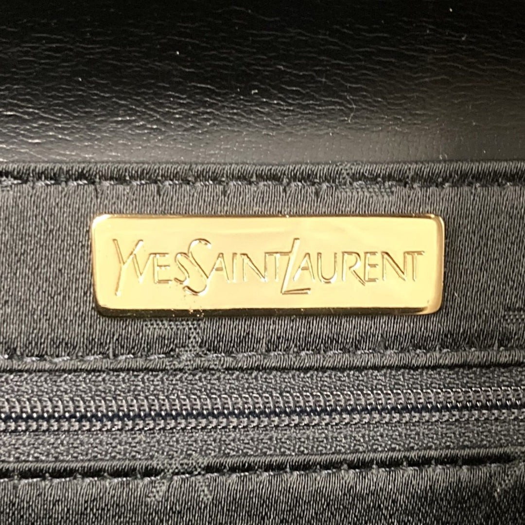 YVES SAINT LAURENT イヴ・サンローラン 
 ハンドバッグ 
レザー ブラック