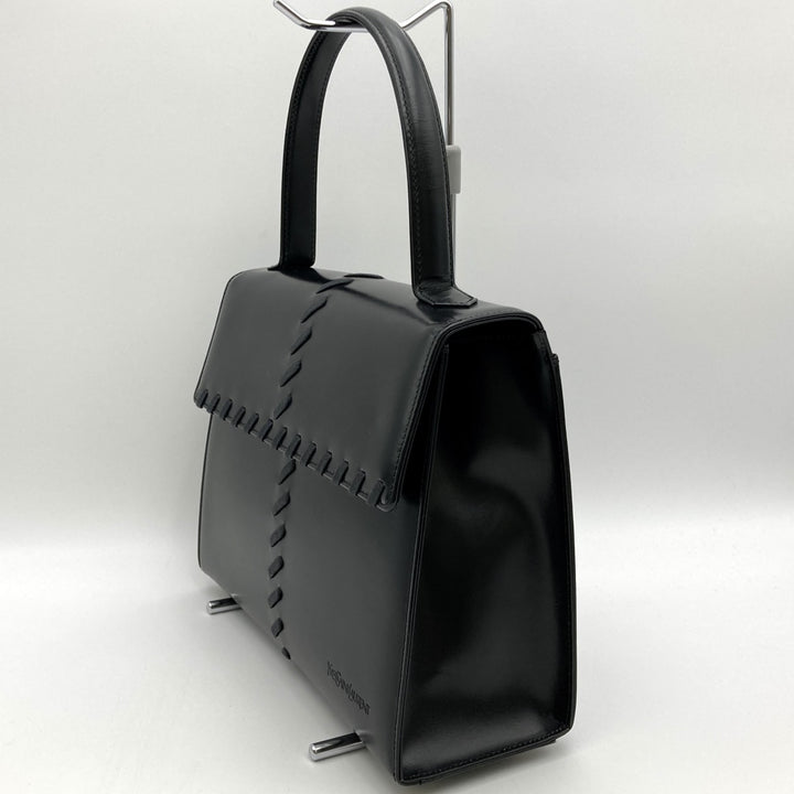 YVES SAINT LAURENT イヴ・サンローラン 
 ハンドバッグ 
レザー ブラック