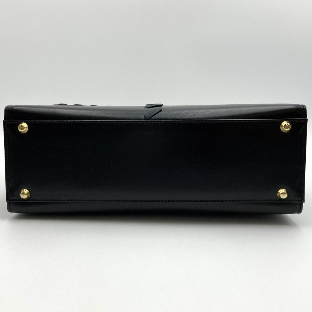 YVES SAINT LAURENT イヴ・サンローラン 
 ハンドバッグ 
レザー ブラック