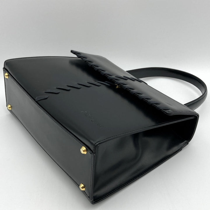 YVES SAINT LAURENT イヴ・サンローラン 
 ハンドバッグ 
レザー ブラック
