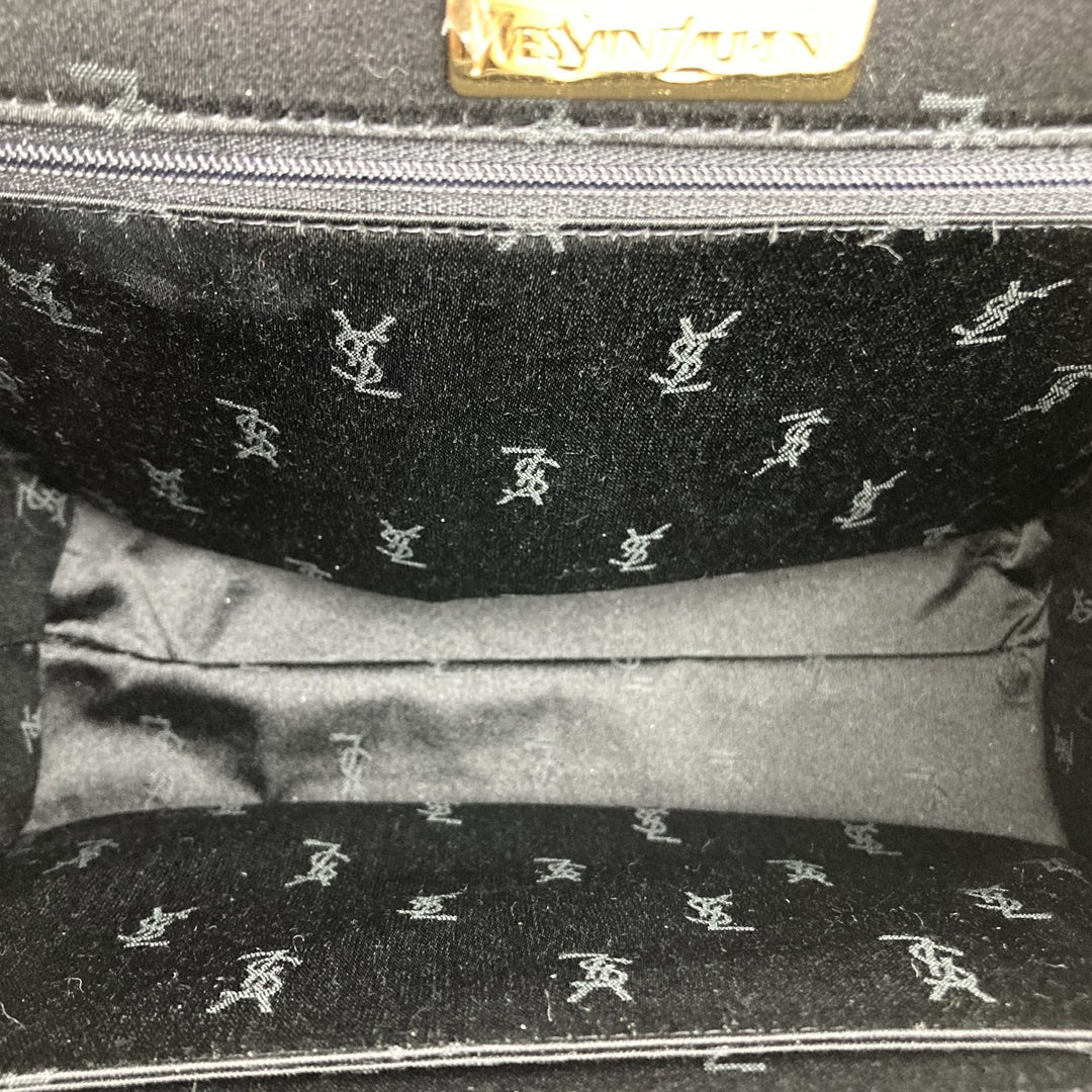 YVES SAINT LAURENT イヴ・サンローラン 
 ハンドバッグ 
レザー ブラック