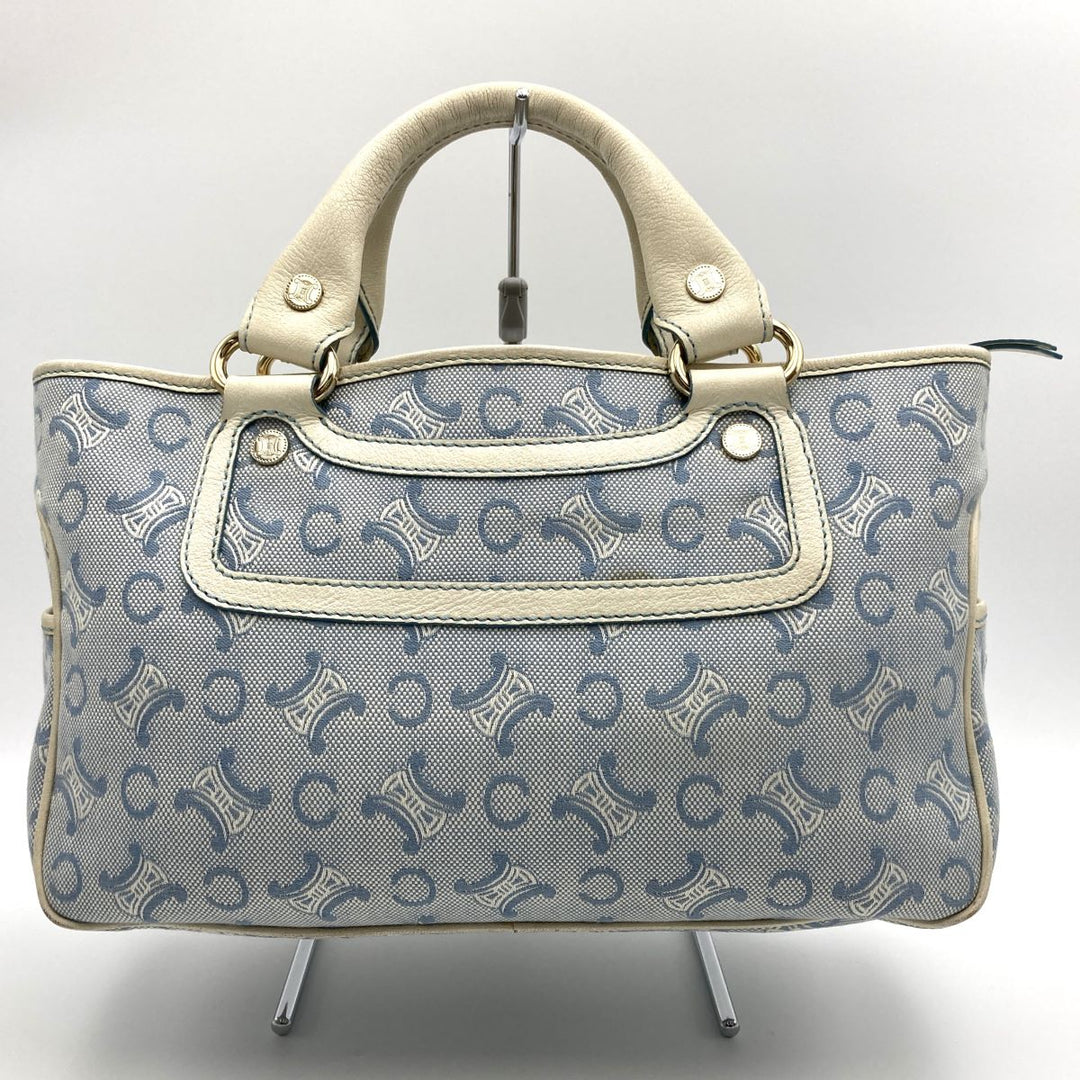 CELINE セリーヌ 
 SA 00/26 ハンドバッグ 
キャンバス/レザー  ブルー